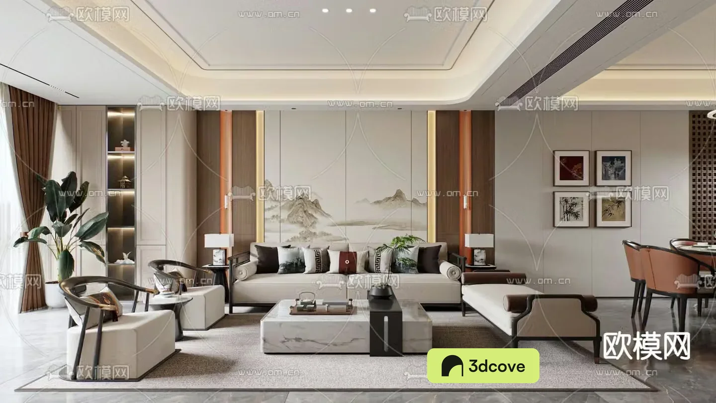 New Chinese style living room dining room