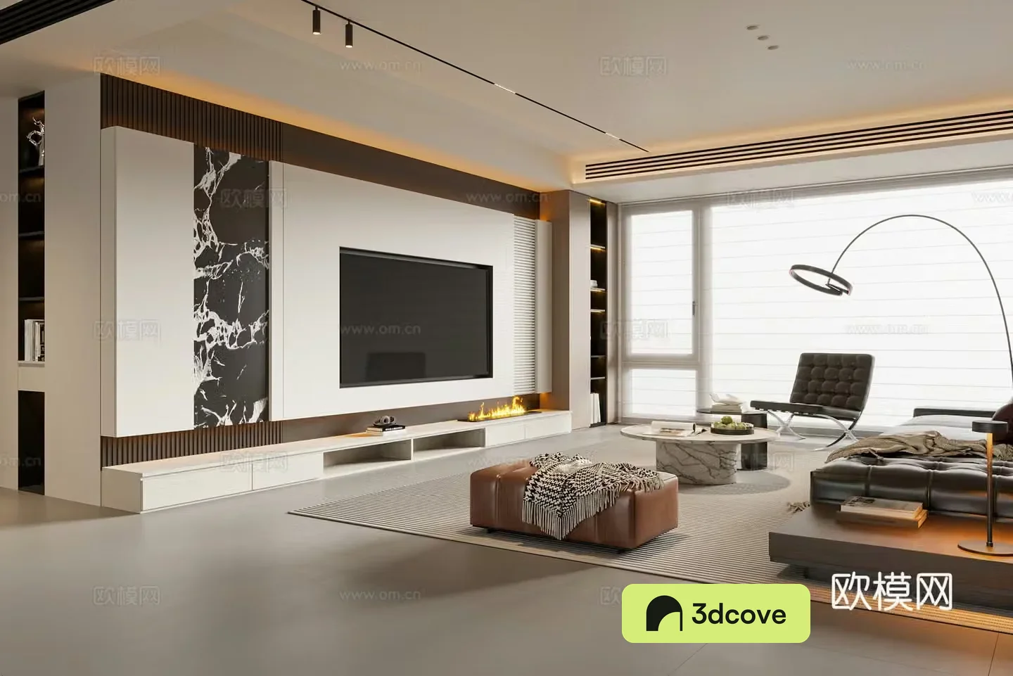 Modern simple living room sofa coffee table combination leisure chair TV cabinet sofa stool floor lamp