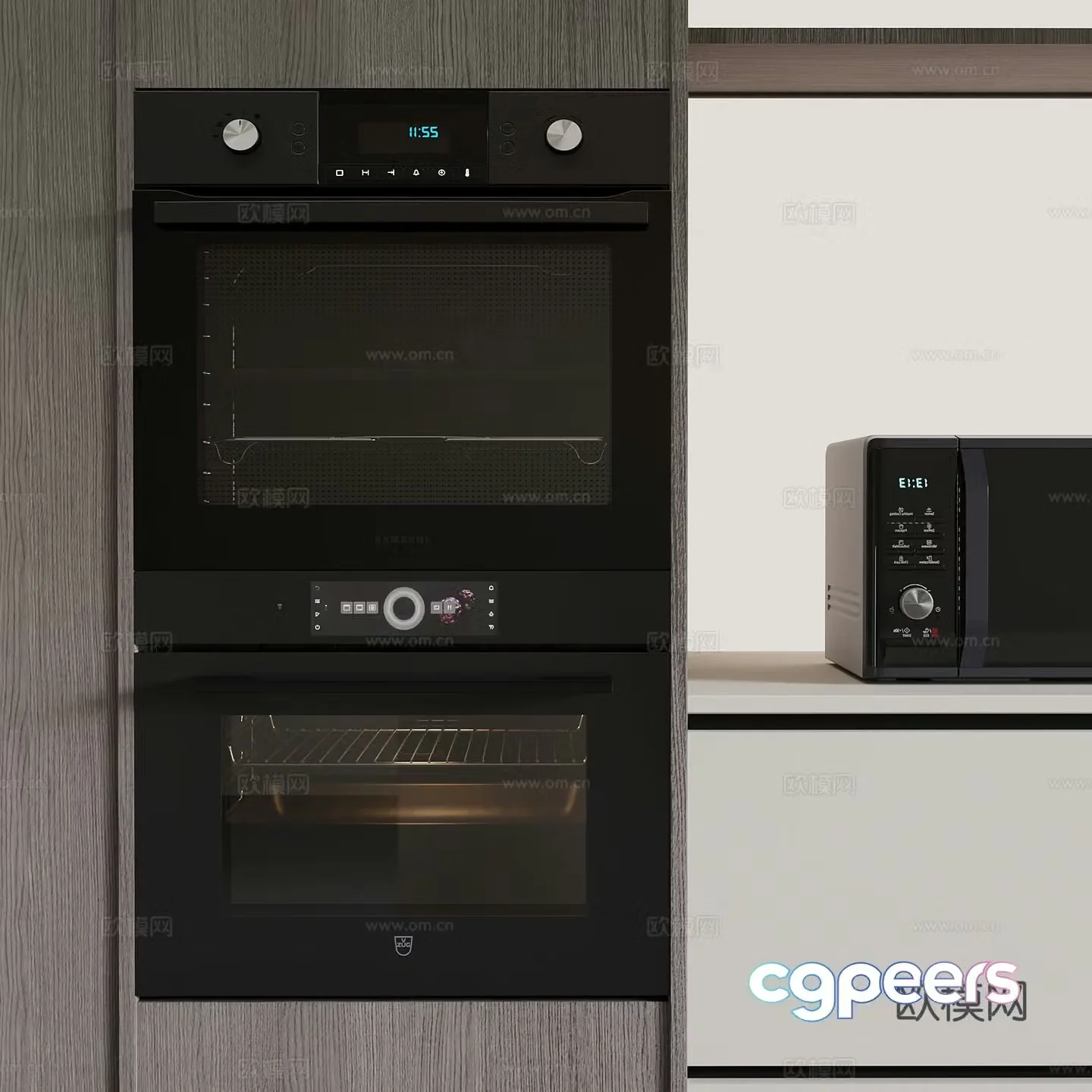 Modern embedded steam oven Microwave oven 3d model
