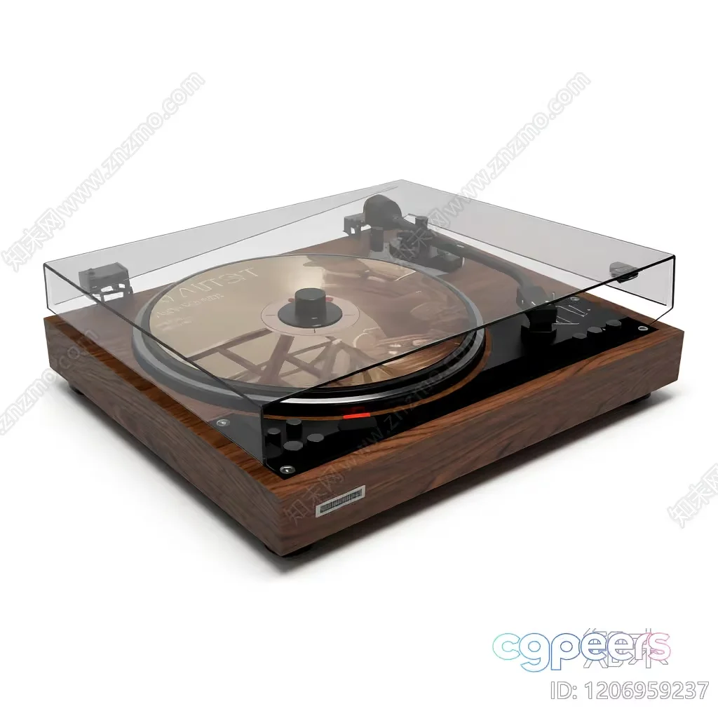 A Wooden Record Player 3D Model – 19238 – VRAY Render
