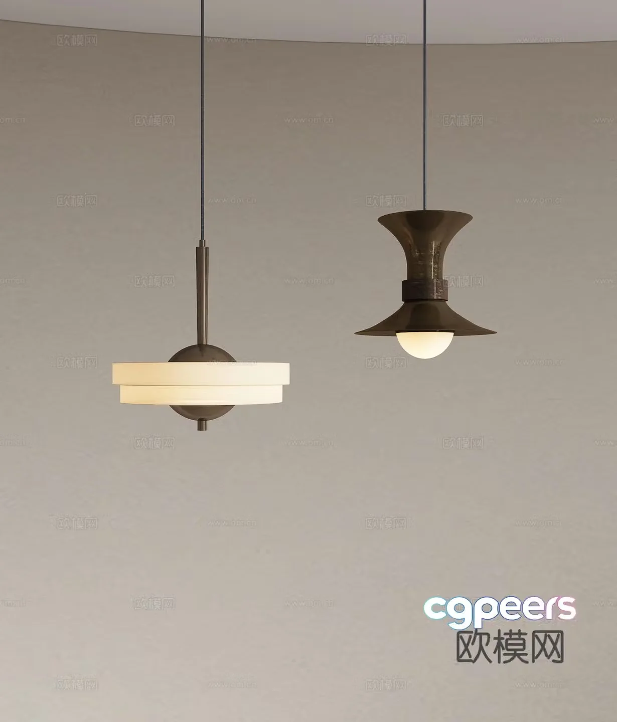 Modern metal chandeliers restaurant chandeliers bedside chandeliers light luxury chandeliers bar chandeliers 3D model