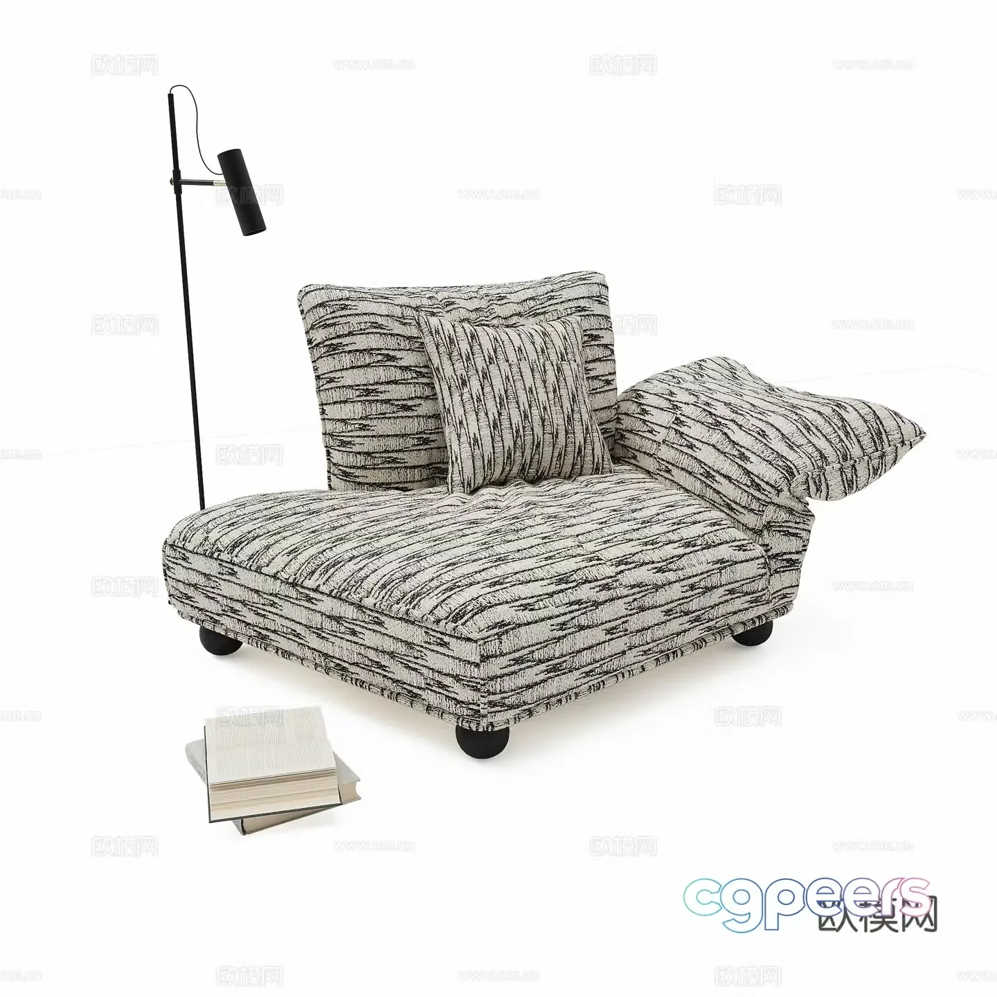 Single sofa casual sofa fabric sofa 3d model