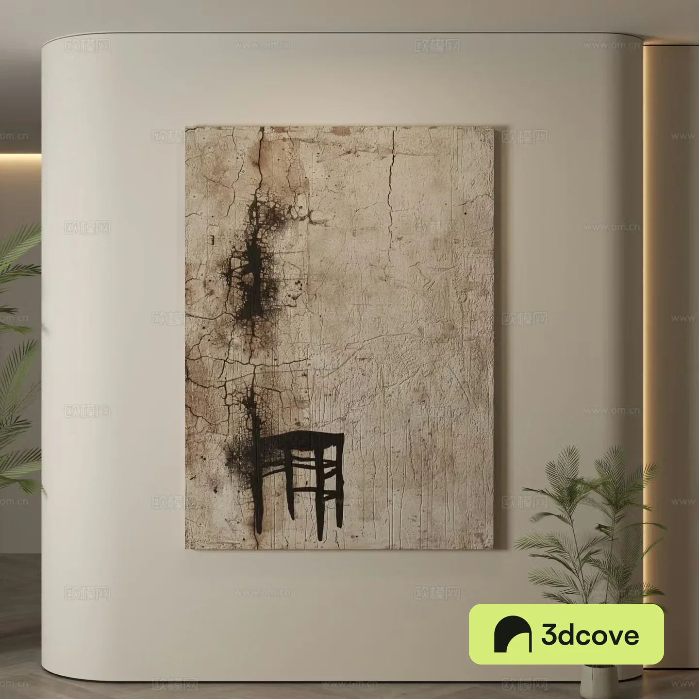 Modern hanging paintings Wasabi wind hanging paintings texture paintings abstract paintings decorative paintings 3D model