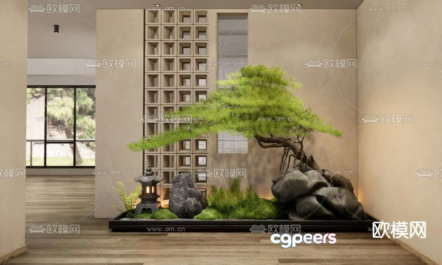 Indoor landscape plant landscaping 3d model