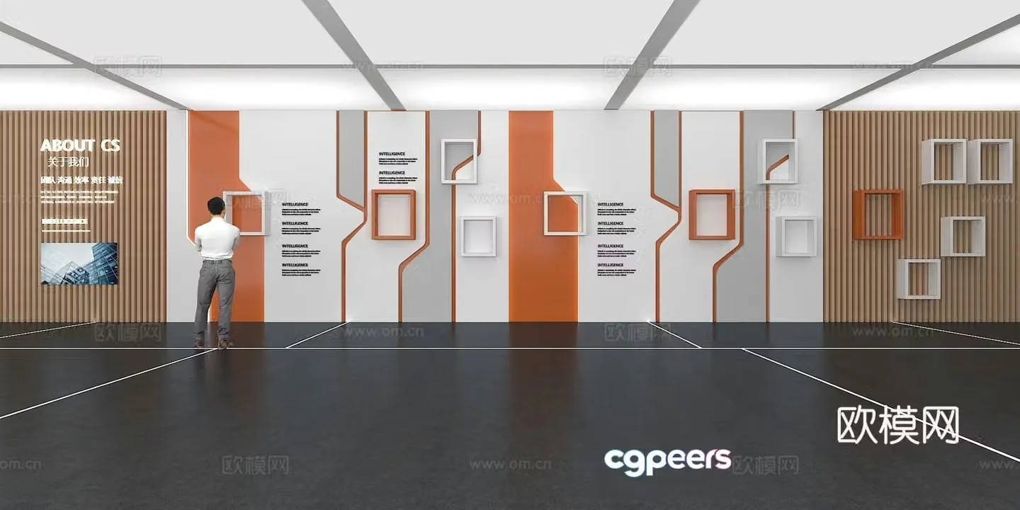 Cultural wall Corporate culture wall Display wall Classroom Exhibition hall Campus culture Corridor 3D model