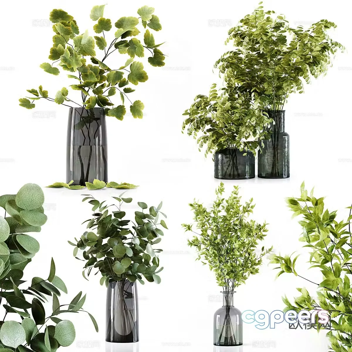 Modern vase flower art 3d model