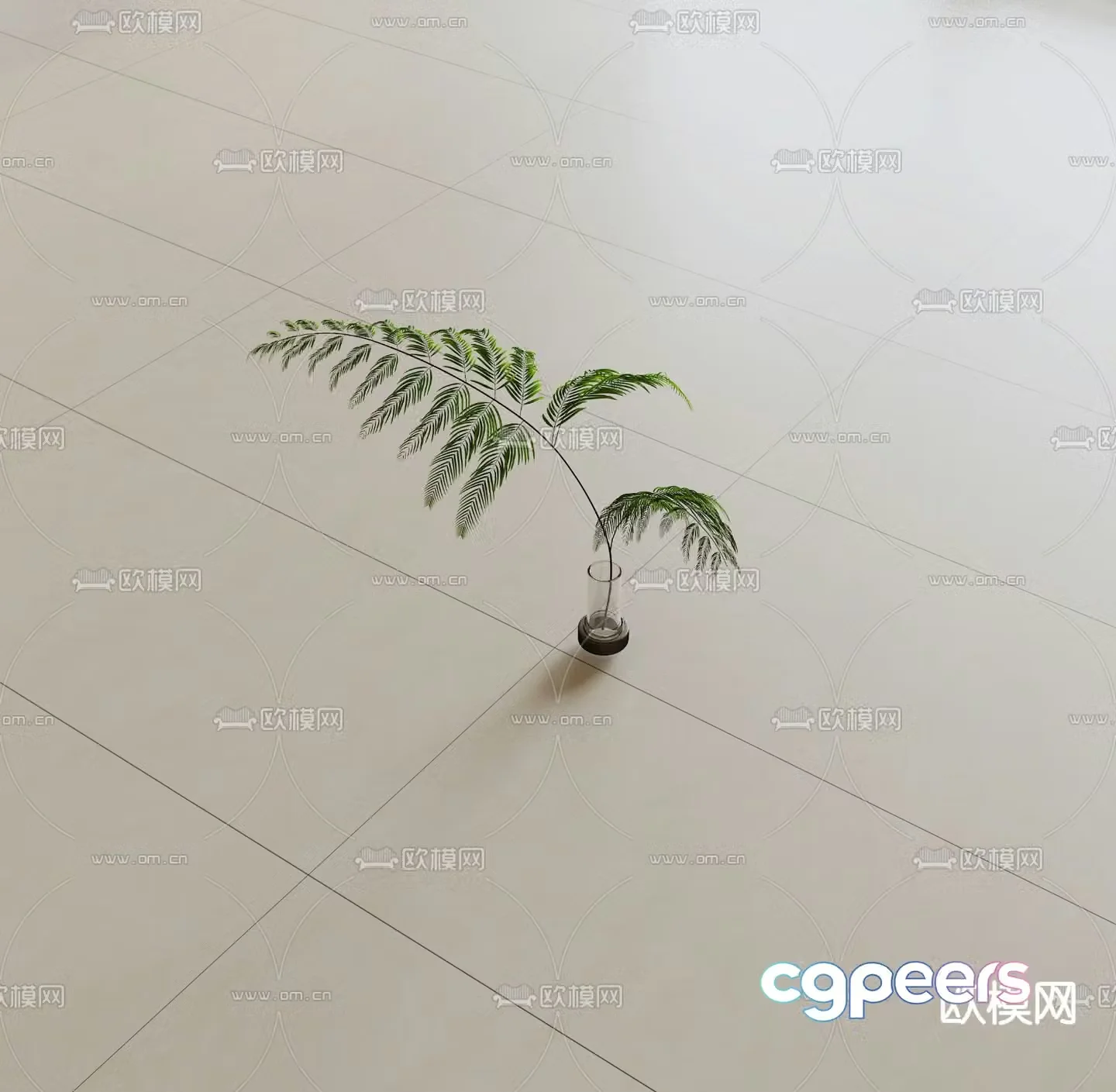 Creamy style soft light tiles beige floor tiles 3D model