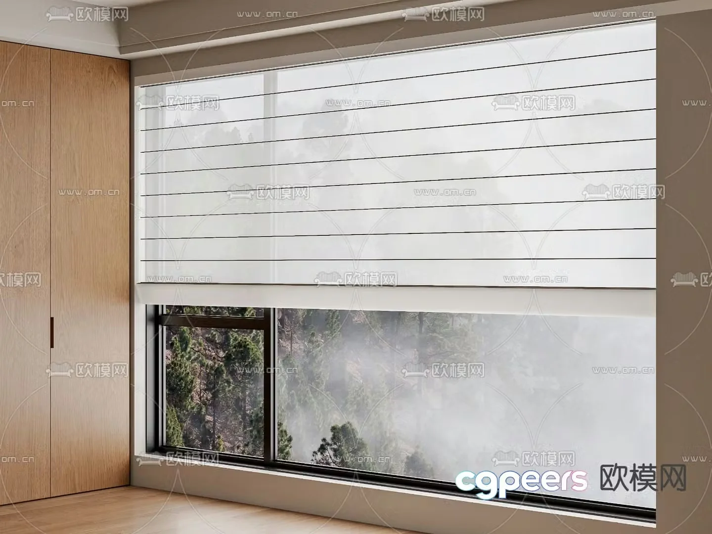 Curtain Roller Curtain Transparent Curtain Pull Curtain Blackout Curtain 3D Model