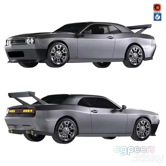 3ds Max Free – Car Dodge Challenger 2016