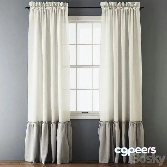 3ds Max Free – Ruffled Cotton Curtains