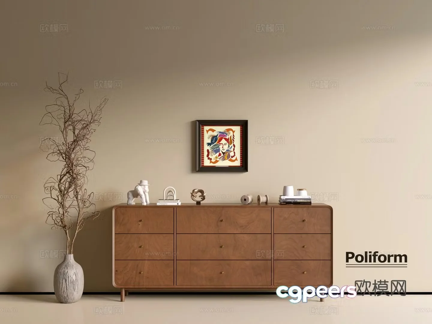 Modern wood grain cabinet ins wind minimalist wind cabinet whole cabinet sideboard balcony cabinet storage 3D model