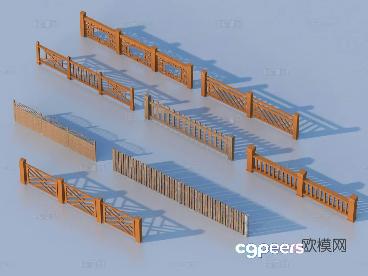 Fence Guardrail Railing 3d Model