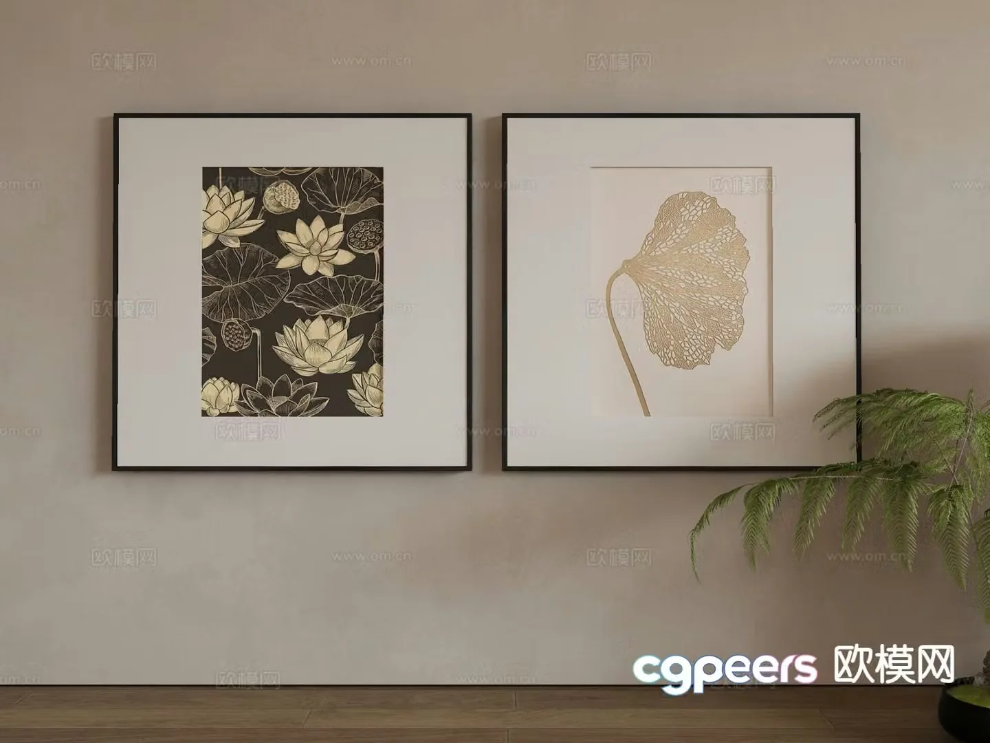 Modern decorative painting retro hanging painting 3d model