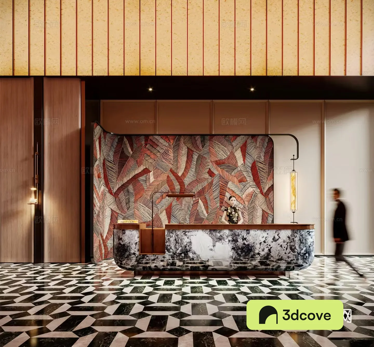 Modern hotel front desk