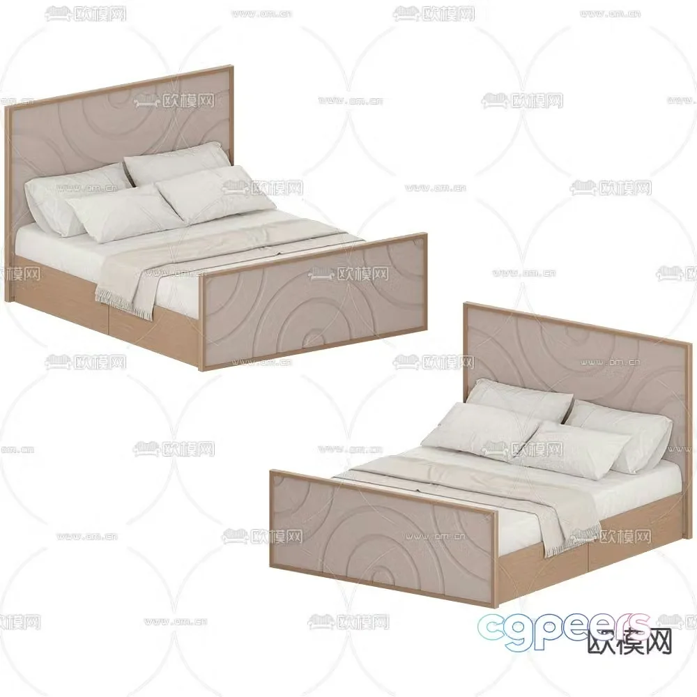 ODINGENIY neoclassical double bed 3d model