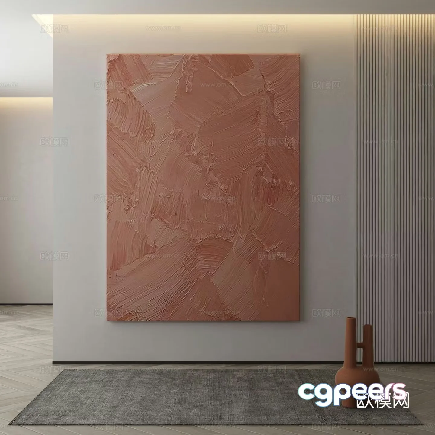 Modern texture painting decorative painting 3d model