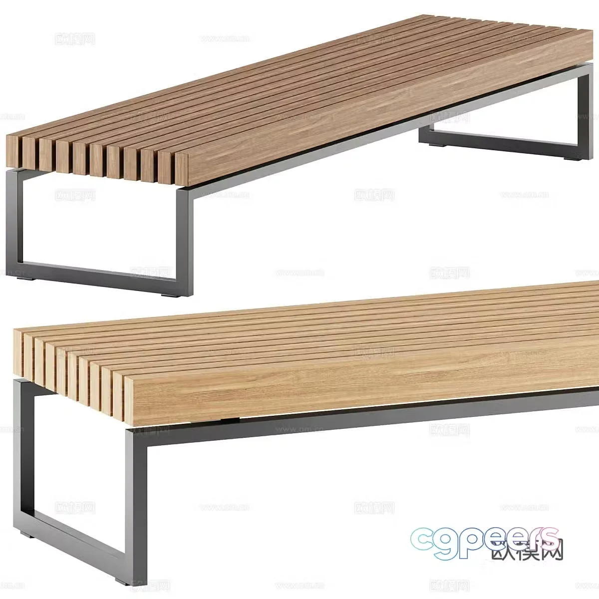 Modern PORTO bench 3d model