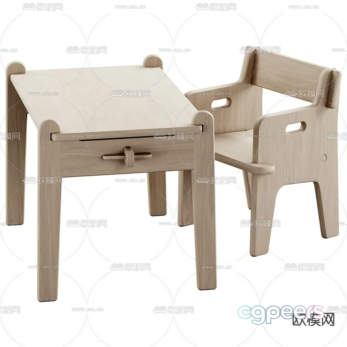 Children’s tables and chairs cartoon tables and chairs 3d model