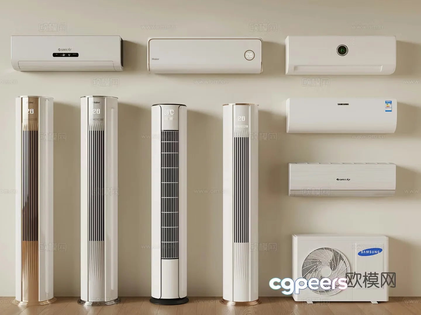 Modern air conditioner wall-mounted air conditioner vertical air conditioner air conditioner external unit 3D model