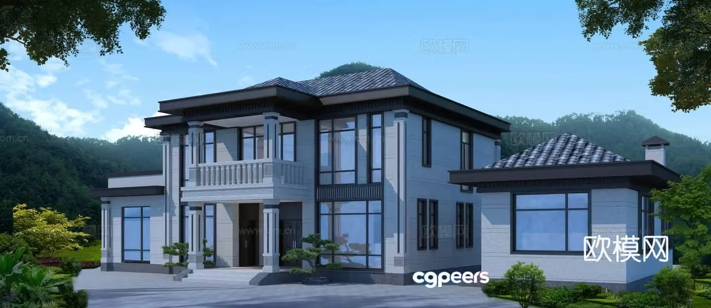3D model of rural villa appearance