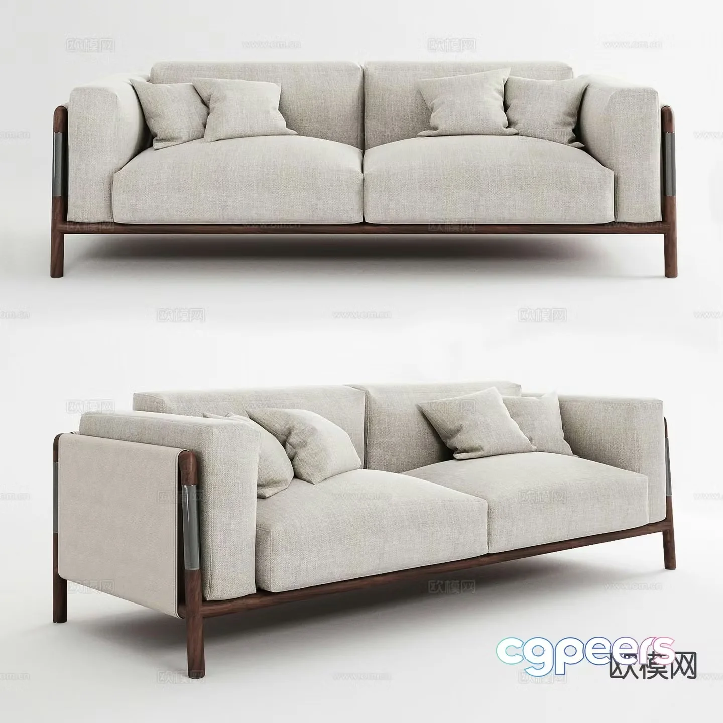 Double sofa arm sofa 3d model
