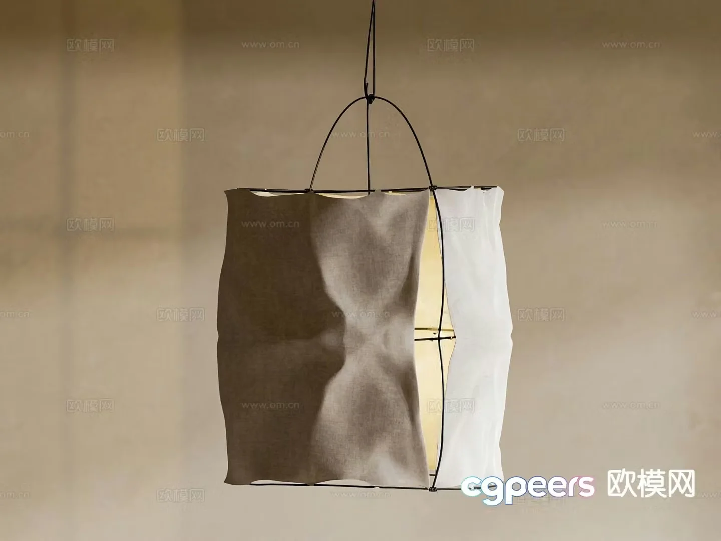 wabi-sabi chandelier lantern 3d model