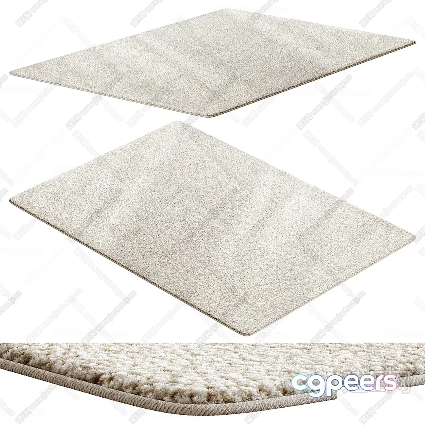 Cozy Cream-Colored Rugs 3D Model – 10777 – VRAY Render