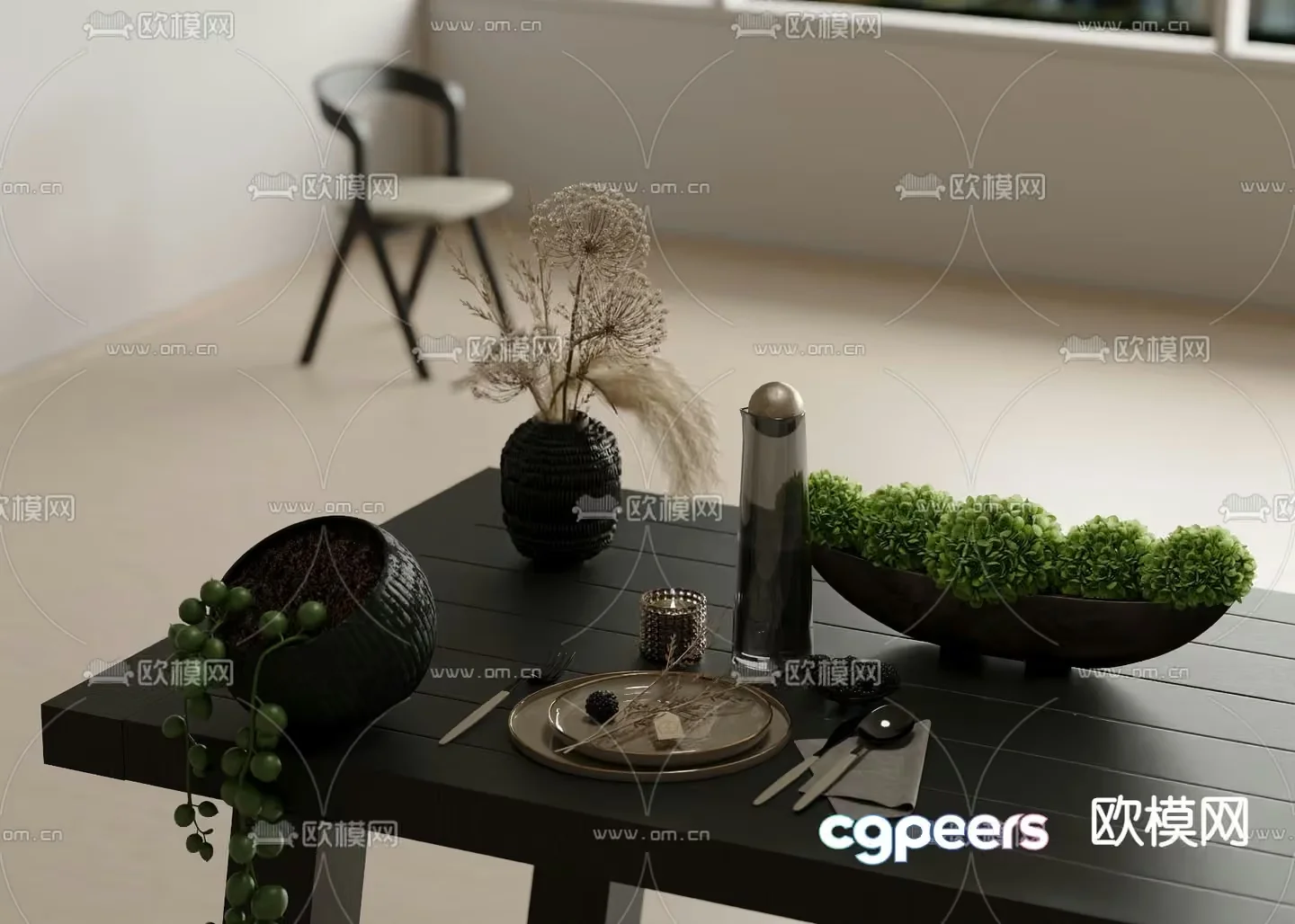 Modern Home Decor 3D Model – 8830 – VRAY Render