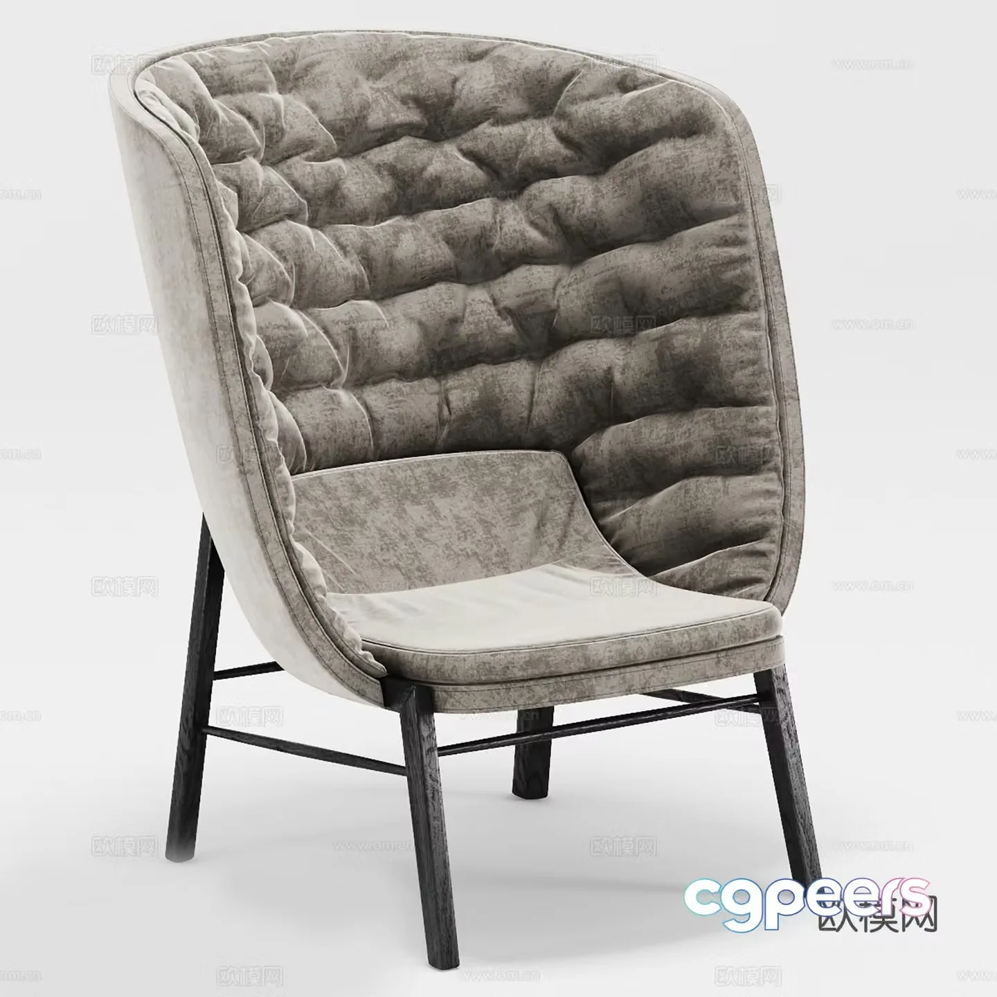 Simple European leisure chair cloth chair single chair 3d model