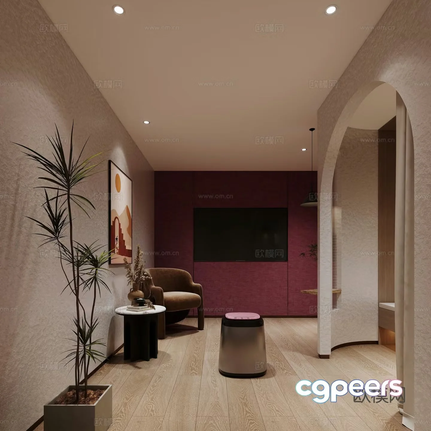 Modern beauty salon SPA room rest area 3D model