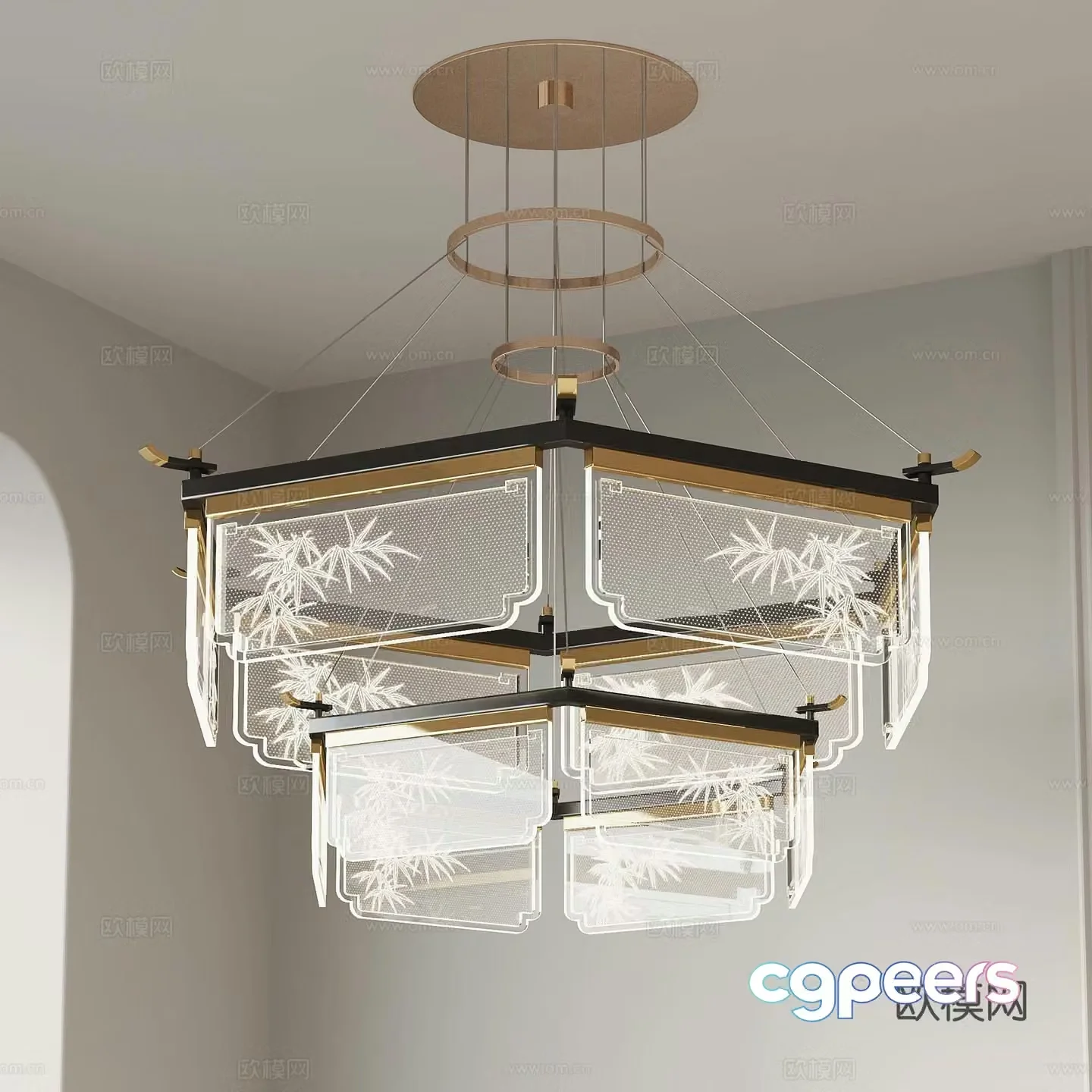 New Chinese Chandelier Restaurant Chandelier 3D Model