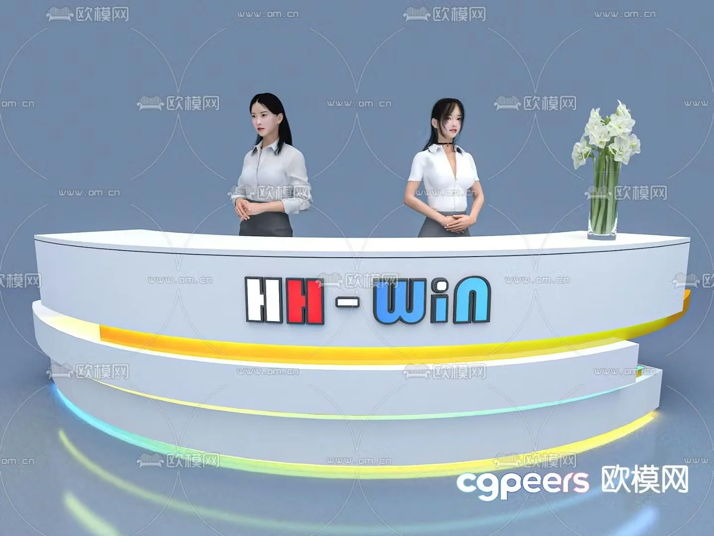 Event exhibition reception desk 3d model