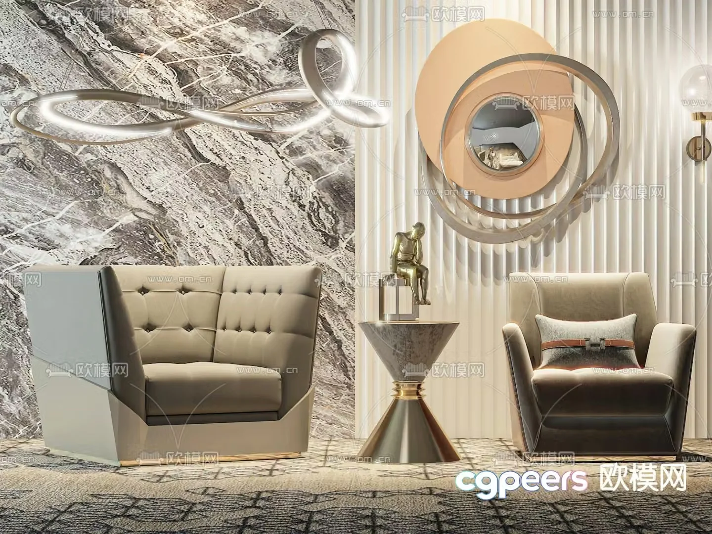Single sofa leisure sofa 3d model