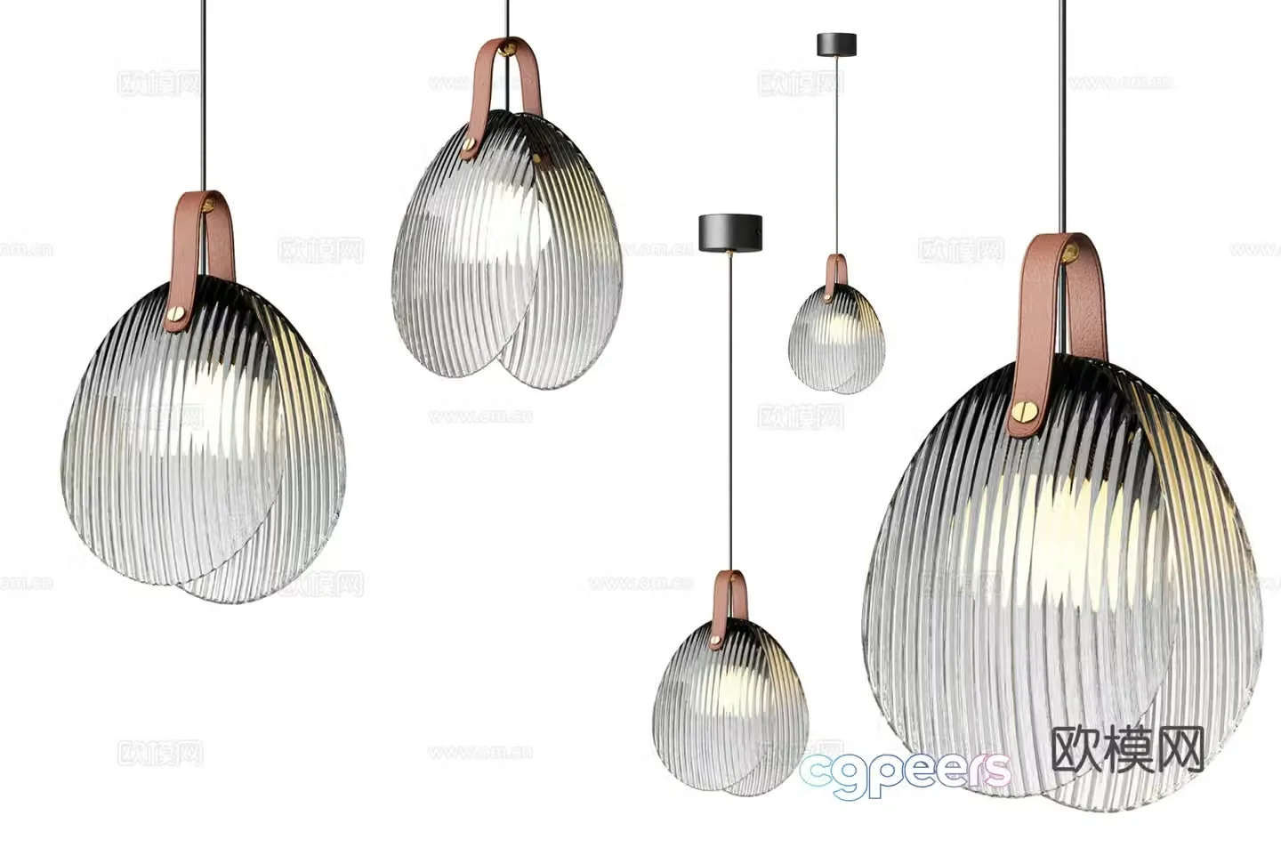 Modern simple chandelier chandelier simple chandelier glass chandelier restaurant chandelier 3d model