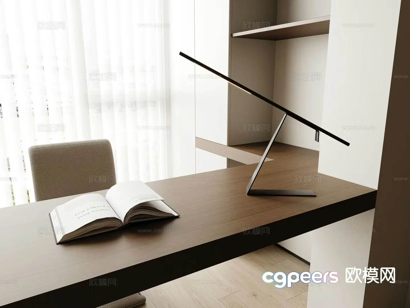Minimalist desk lamp reading lamp 3d model