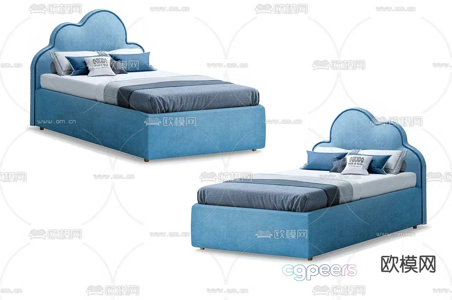 blue children’s bed child’s bed 3d model
