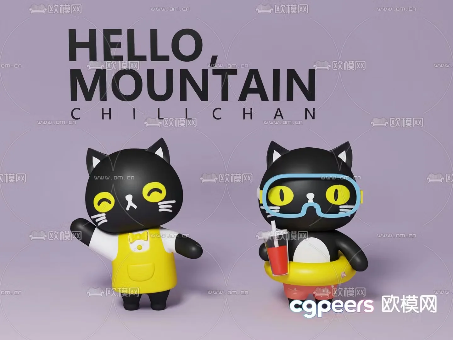 Modern kitten toy ornament 3d model