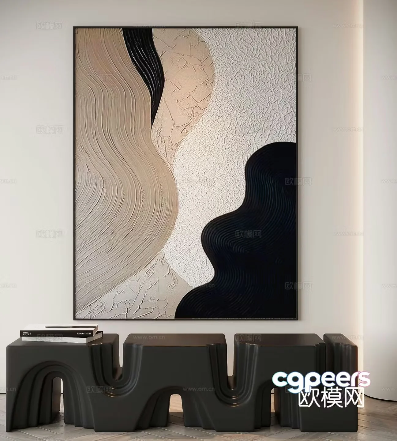Modern texture painting decorative painting 3d model