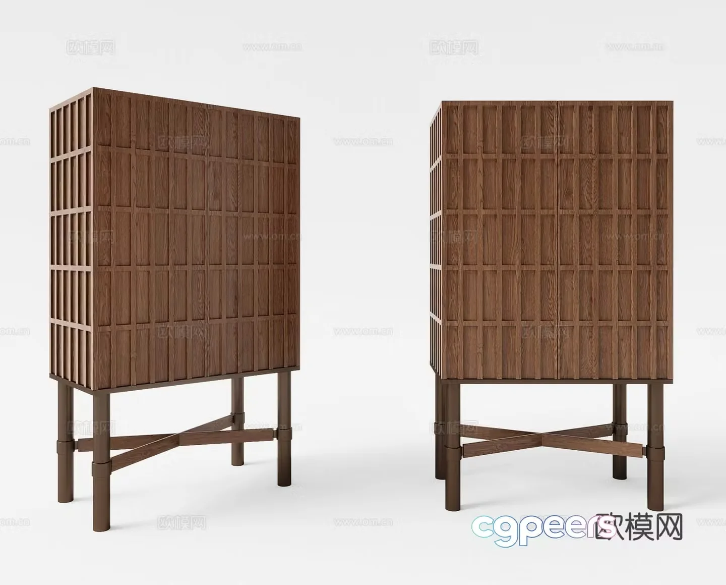 Wabi-sabi decorative cabinet 3d model