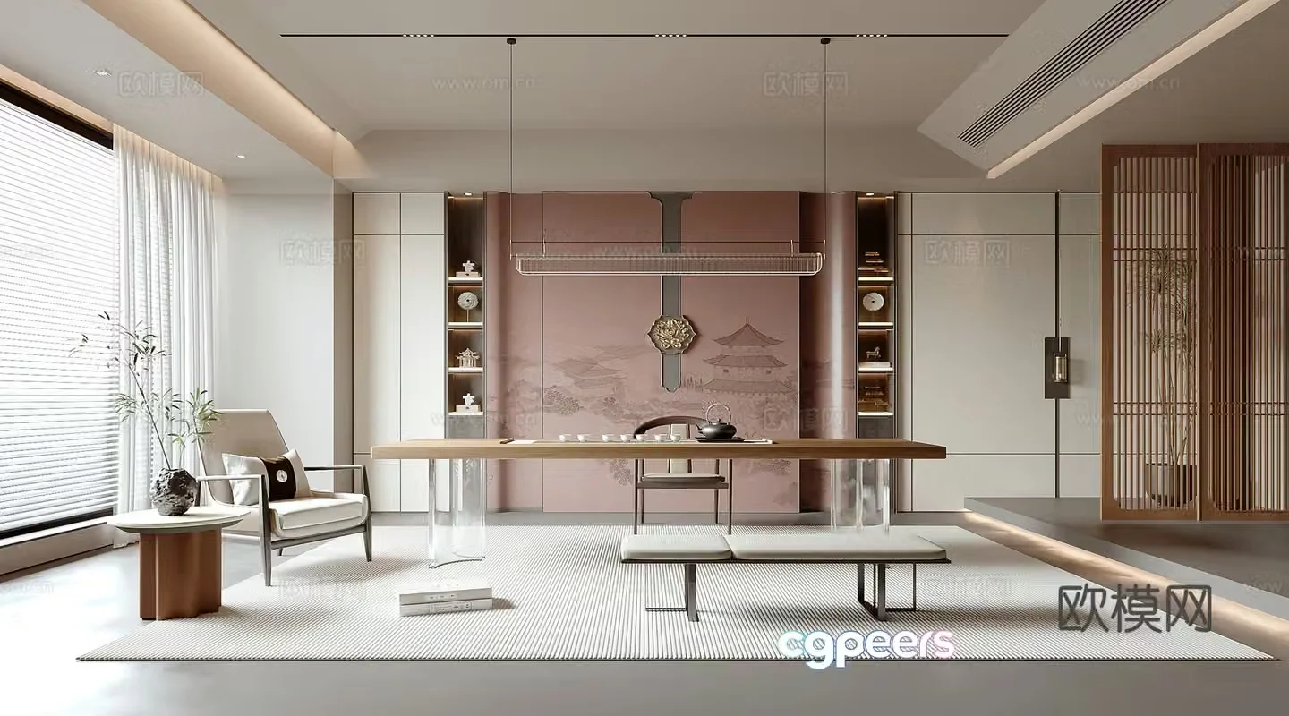 New Chinese tea room 3D model