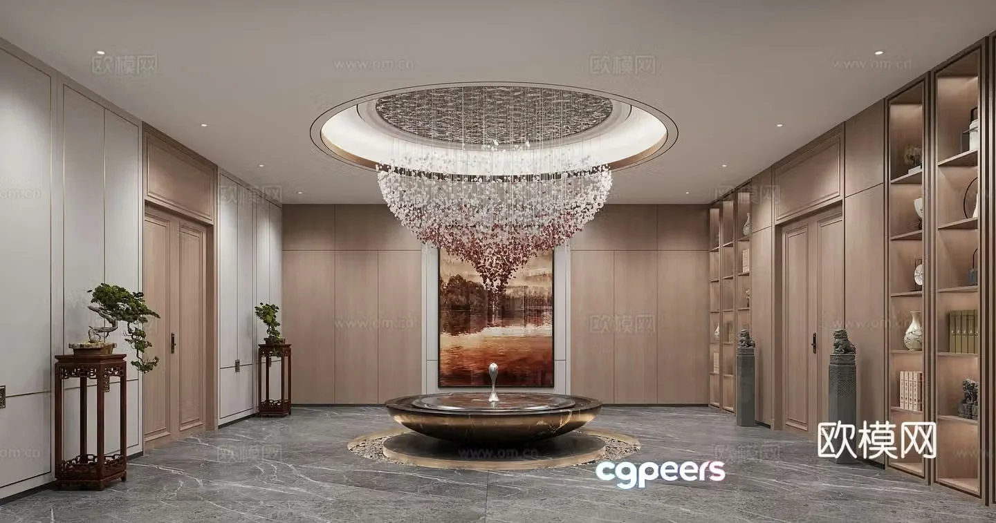 New Chinese Hotel Hall 3D Model