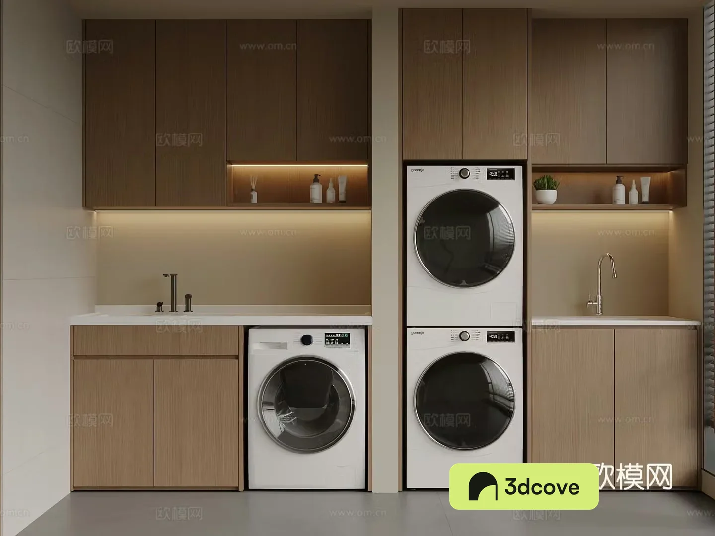 New Chinese style balcony washing machine cabinet