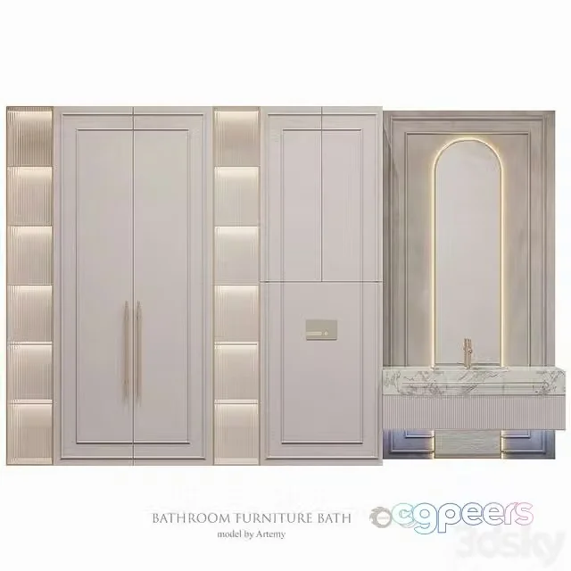 3ds Max Free – Bathroom furniture set 57