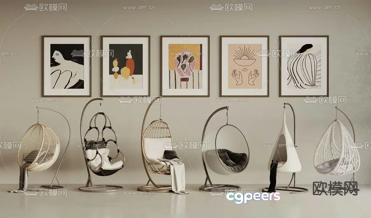 Modern hanging chair 3d model