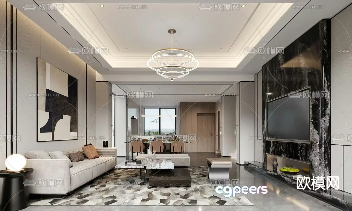 Modern living room 3d model