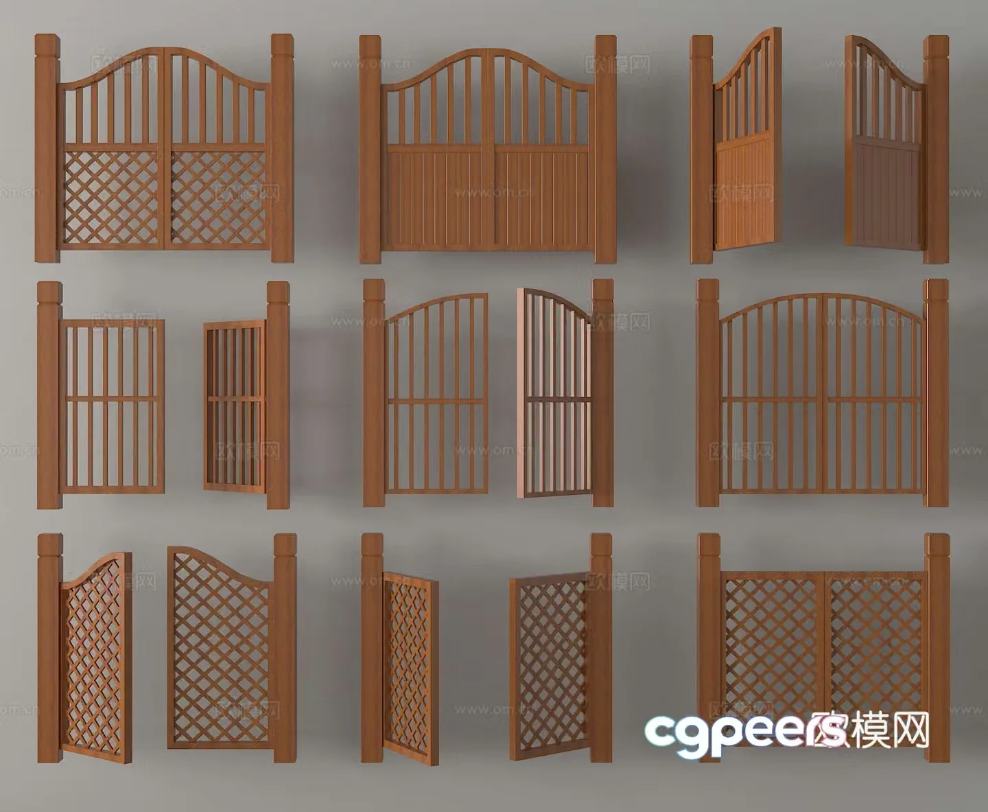 Courtyard door Courtyard door Villa door Wooden door 3d model