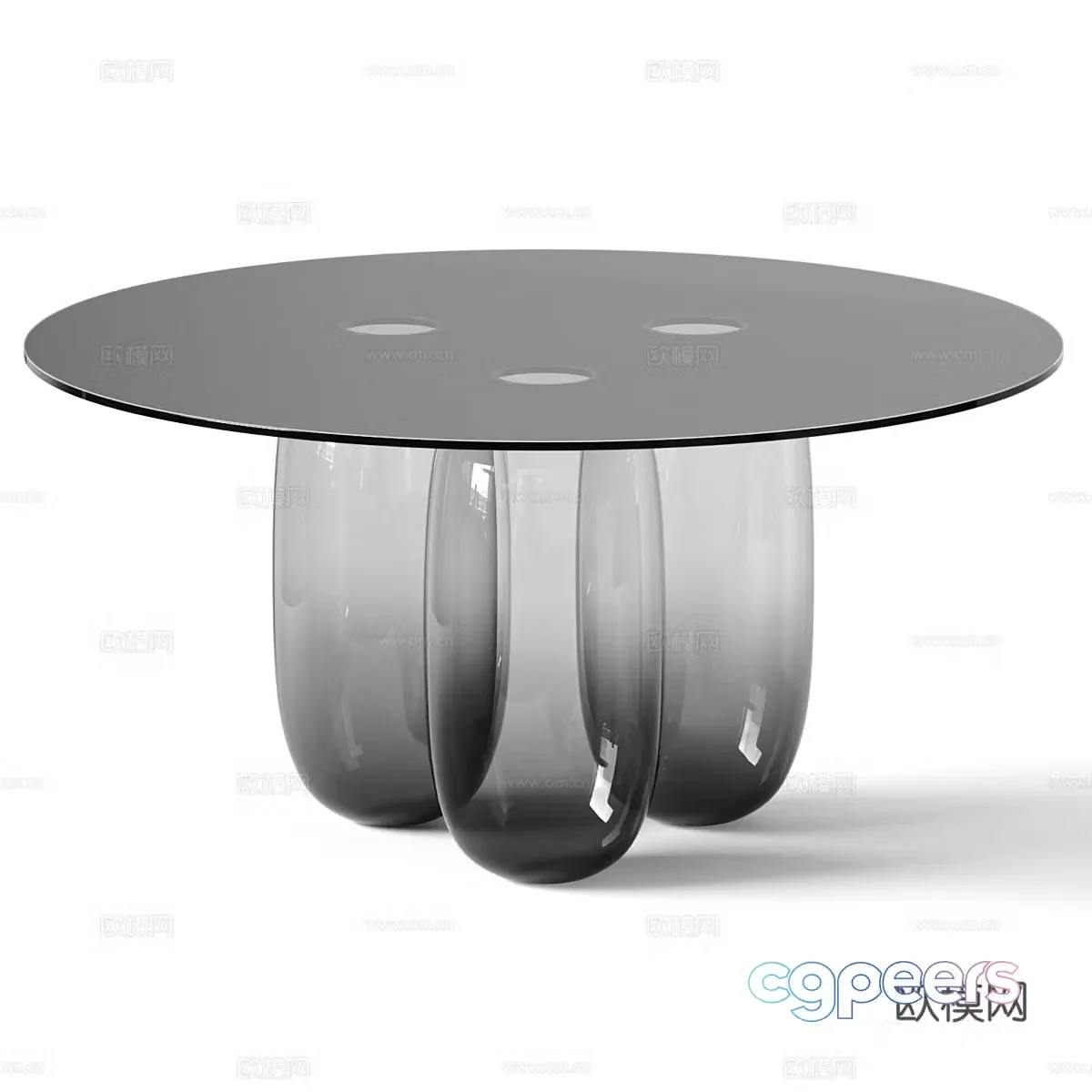 Modern glass coffee table round coffee table 3d model