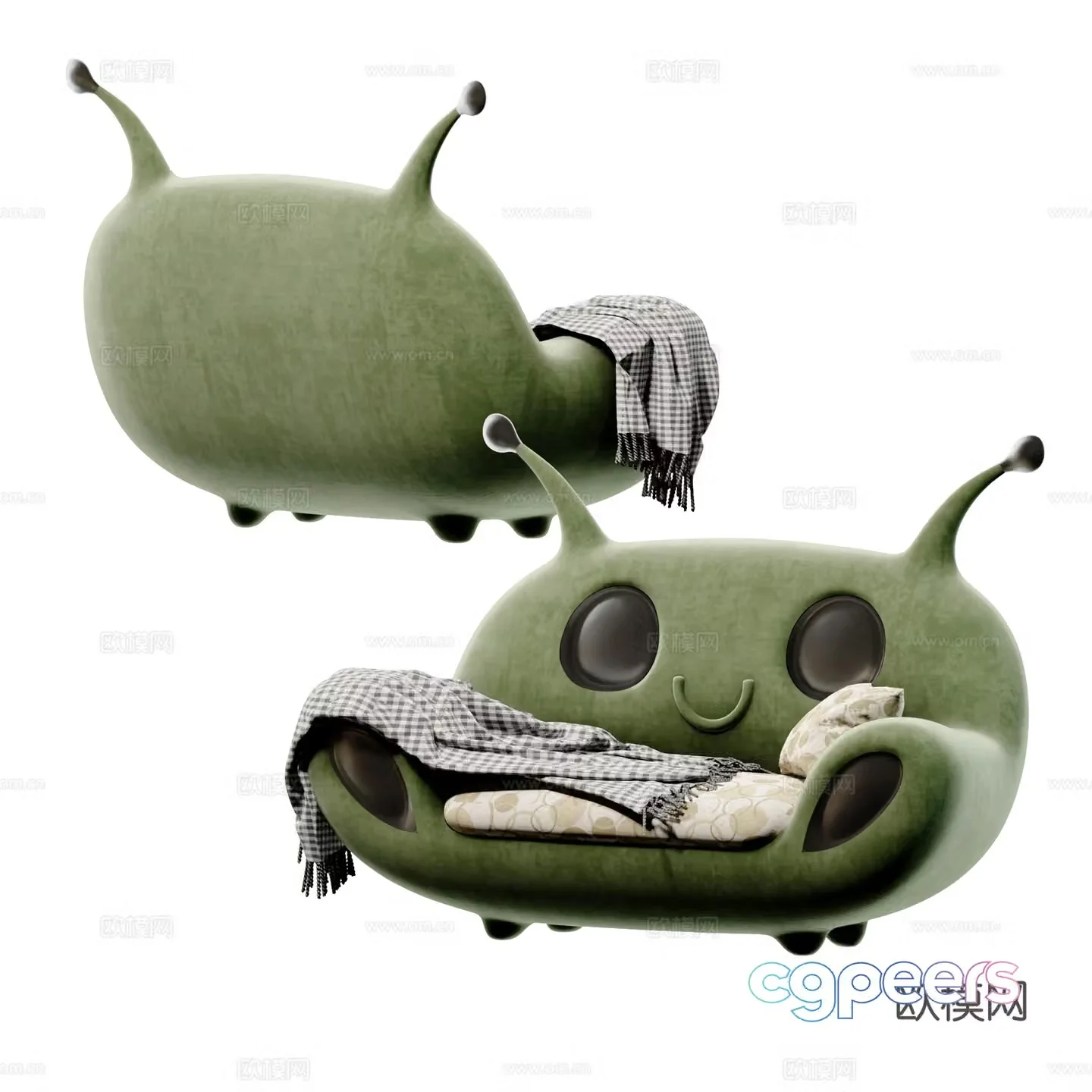 Modern children’s cartoon shaped sofa 3d model