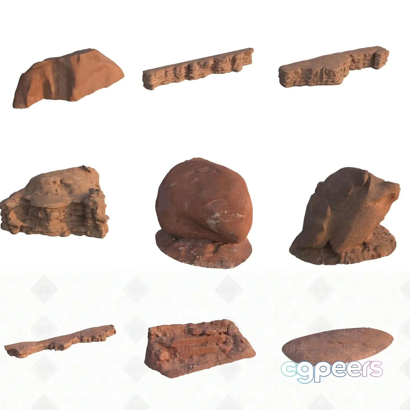 A Brown Clay Sculpture 3D Model – 13701 – VRAY Render
