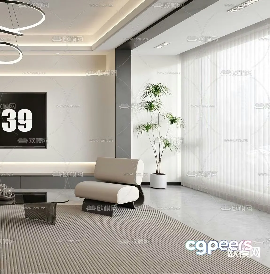 Modern lounge chair 3d model